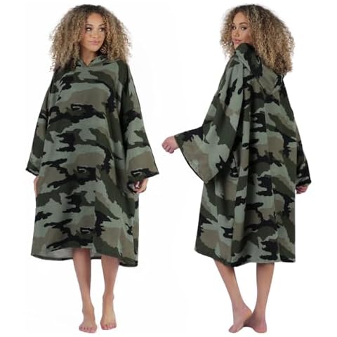 Brentfords Camo Print Microfibre Poncho Towel Cover