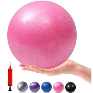 Mini Yoga Balls 6 Inch Exercise Pilates Therapy Balance Micropore Ball Barre Equipment for Home Stability Training Physical Core Training with Pump
