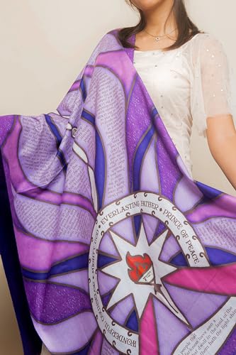 The Advent Scarf - Purple Stained Glass Bible Scripture Warm Holiday Scarf - Christian Christmas Gift3