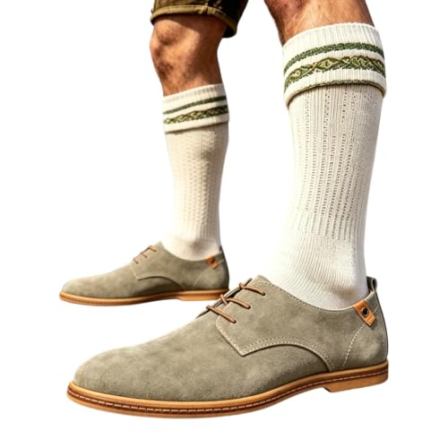 Nuqqichongtian Trachtenschuhe Herren,Herren Haferlschuhe Trachtenschuhe Leder Passform Traditionelles Design für Trachten Festlichkeiten Lederschuhe Ledersohle Schnürschuhe Tanzschuhe Grau 44/EU