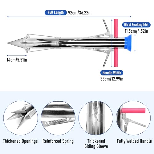 AIWFL Seedling Transplanter Long Double Handled Bulb Planter Tools Vegetable Young Plant Manual Plant Transplanter Stainless Steel Planting Garden Tools by AIWFL - Image 2