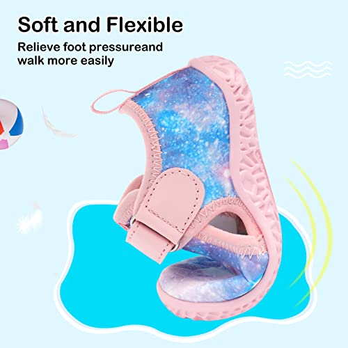 Besroad Toddler Athletic Sneakers Fur Lined Slip On Walking Shoes For Girls Boys Purple Galaxy 9-9.5 Toddler #TOP3