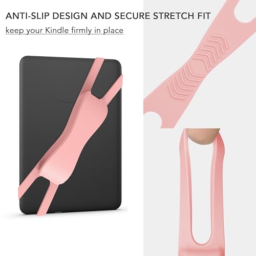 SEPTBEAM Ergonomic Silicone Hand Strap Holder for Kindle and Teblets - Handed Reading, Minimize Drops & Fatigue for Kindle Paperwhite/Kobo/Oasis/E-BookMini Teblets//Phone(Pink) by SEPTBEAM - Image 3