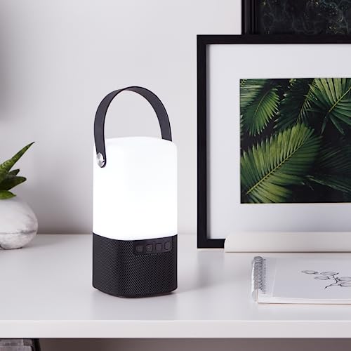 Lightbox Lámpara altavoz LED con diseño de caja de luz y función Bluetooth - Elegante luz altavoz como caja de fiesta, lámpara de mesa, decoración o regalo - regulable y portátil