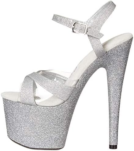 Ellie Shoes Women's Stiletto Sandal Heeled, Silver, 10 | Image 7