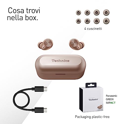EAH-AZ40M2EN Auricolari Wireless con Noise Cancelling, Bluetooth Multipoint 3 Dispositivi, Auricolari In-Ear, Cuffie con Microfono Integrato, Oro rosa - Cuffia gaming - Immagine 5