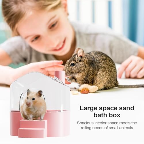 Bac à sable pour hamster transparent - Boîte de nettoyage pour lémings 18,5cm - 4