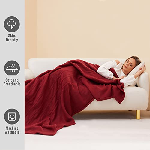 Electric Blanket Full Size 72X84 Inches, Large Heated Blanket Fleece Throw With Timer Auto Off, Fast Heating & Overheating Protection, Washable, Red #TOP5