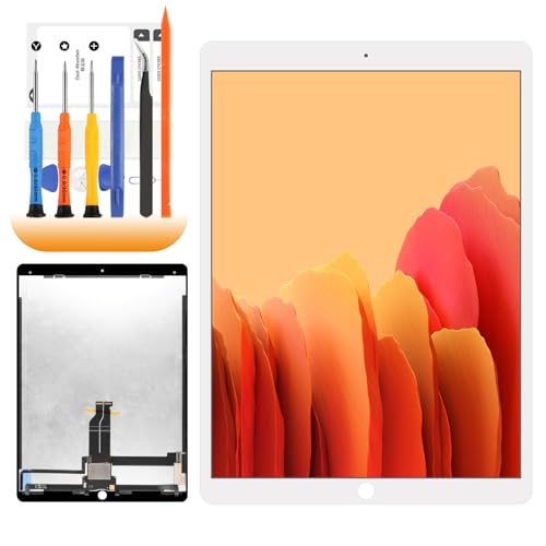 for iPad Pro 12.9 2015 Screen Replacement for iPad Pro 12.9 1st Gen LCD Display A1584 A1652 LCD Screen Digitizer Touch Assembly Repair Parts + IC Connector PCB Flex Cable (White)