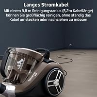 Rowenta Compact Power XXL Animal beutelloser Bodenstaubsauger, 900 Watt, 3-stufiges Filtersystem, XXL Fassungsvermögen, 8,80 m Reinigungsradius, inkl. umfangreichem Zubehör, Bronze, RO4B50 – Ansicht 7