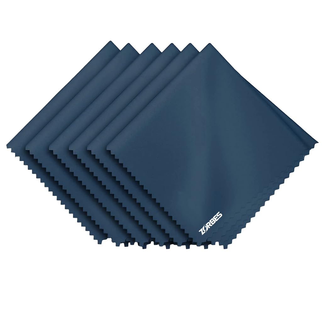 ZORBES® 6 Pack Microfiber Cleaning Cloth, Glass Cleaning Cloth, Laptop Cleaning Cloth, 5.9 X 7 Inches Microfiber Lens Cleaning Kit For Laptop, Spectacles, Sunglasses, Mobile, Lens Cleaner