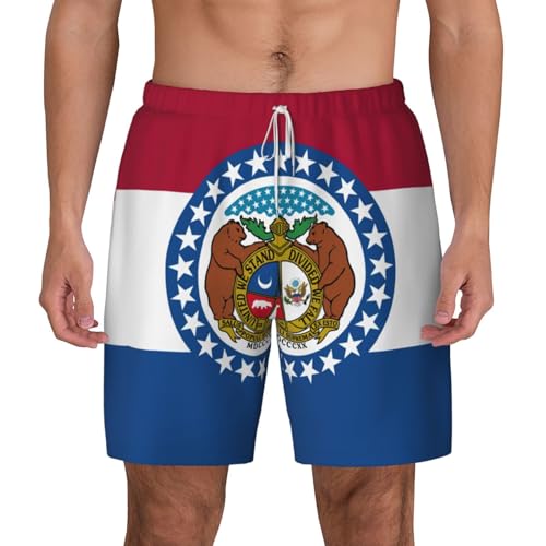 Short de bain Missouri pour homme - Maillot de plage léger et respirant imprimé