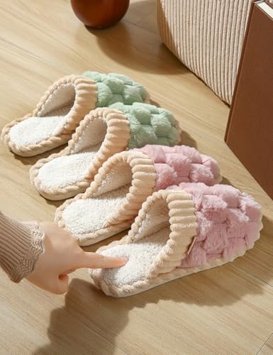 Women's Fuzzy Plush Slippers - Soft, Warm, and Cozy Indoor Slip-Ons with Non-Slip Sole for Home and Lounge Wear4