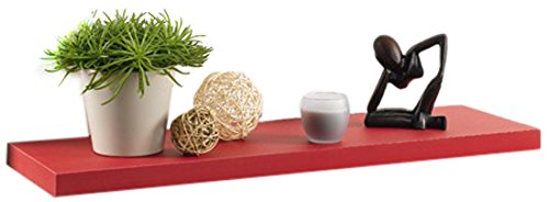 Modul'Home 6RAN792BC - Estantería para Colgar (Tablero DM, 75 x 22,8 x 3,4 cm), Tablero/Madera DM, Rojo, 75 x 22,8 x 3,4 cm