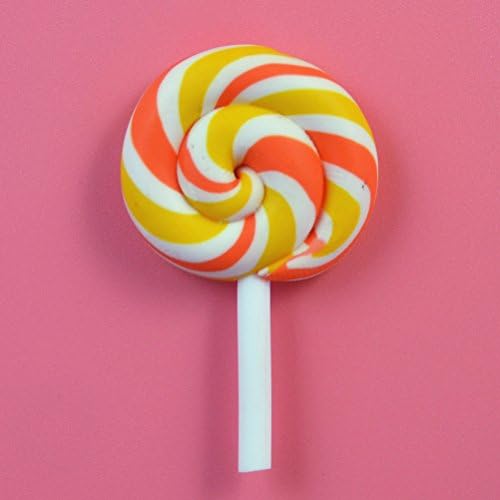 ULTNICE 36Pcs Lollipop Prop Clay Candy Embellishment Rainbow Swirl Lollipop Lolly Random
