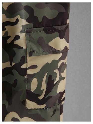 SweatyRocks Boy's Clothing Sets Camo Print Crewneck Sweatshirt and Elastic Waist Sweatpants 2 Piece Outfits3