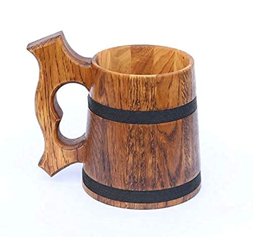 Handmade Beer Mug Wooden Tankard Beer Stein, Oak Wood Mug