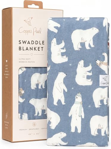 Image of Copper Pearl Swaddle Blankets for Newborns | Soft Stretchy Receiving Blankets for Boys and Girls | Large 46 x 46 Inch Baby Blankets | Lightweight and Breathable Swaddles | Polar