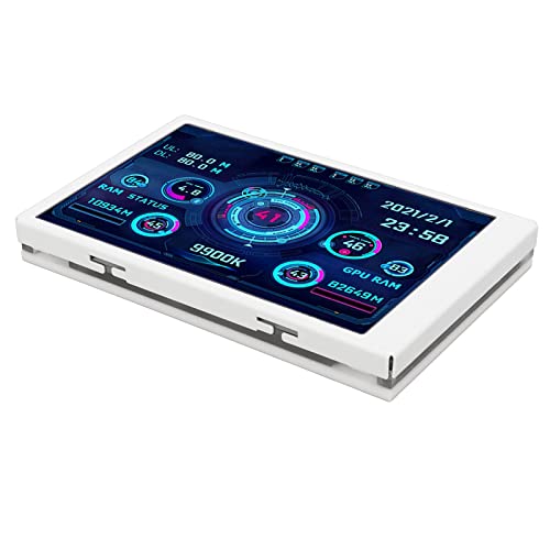 Image of Computer Temperature Monitor, Small Screen, Display for aida64 PC, CPU Data Monitor, Easy to Use for Computer Enthusiasts, 3.5 USB (White)