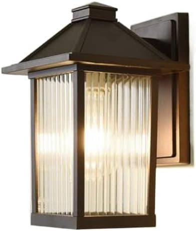 YUANCHUTOP Modern and Simple Outdoor Wall Sconce,e 26 Base Socket Exterior,Waterproof Matte Brown AlumiExpression artistique m Square Porch Mount Lights with s Shade for Lawn Villa Courtyard