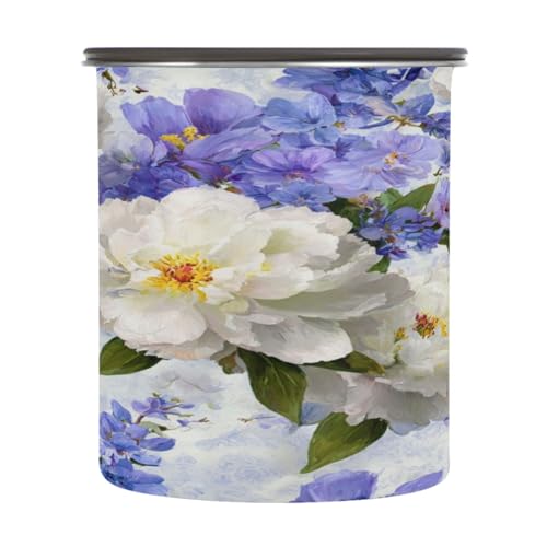 Envase para Café Acero Inoxidable 500ml Diseño Floral