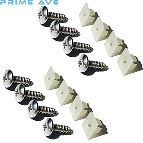 Prime Ave Stainless Steel Screws With Nylon Inserts For Securing License Plates, Frames & Covers 4755299 3907444 A11719 (Set Of 8) #TOP3