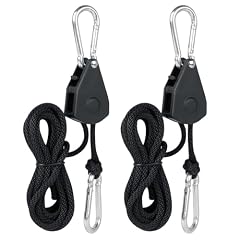 AiQInu 2 Pezzi Corde a Cricchetto, Resistenti e Regolabili, Ganci a Cricchetto, Cricchetti Pesanti, per Piante in Vaso, Luci a LED, Campeggio, Tendalino, Tenda, Capacità di Carico 68kg (150lbs)/Paio