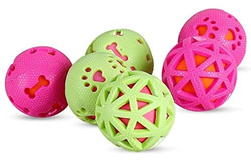 RvPaws Pet Dogs Non-Toxic Rubber Teething and Training Chewing Ball Without Sound Dogs Toys Ball in Ball Bite Resistant Teeth Cleaning Chew Pet Rubber TPR for Small-Medium Dog (Color May Vary) (B09J27S9LW) Amazon Price History, Amazon Price Tracker