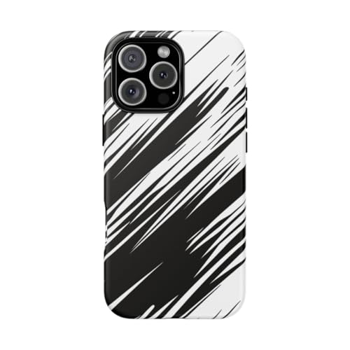 Coque rigide mate iPhone 16 Pro Max antichoc motif Speedlines N&B