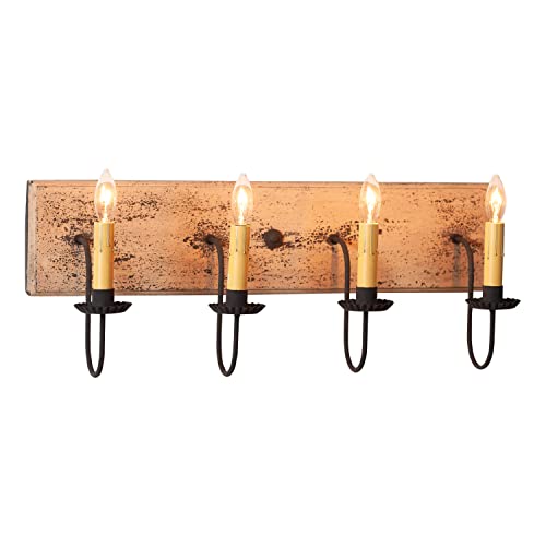 Irvins Tinware 9185H5 4 Light Vanity Light in Hartford Buttermilk Primitive Country Lighting