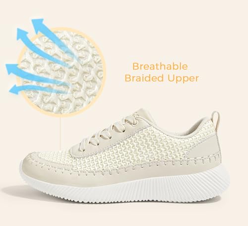 Image of BELOS Women's Glitter Shoes Sparkly Lightweight Metallic Sequins Tennis Shoes Casual Retro Braided Walking Shoes