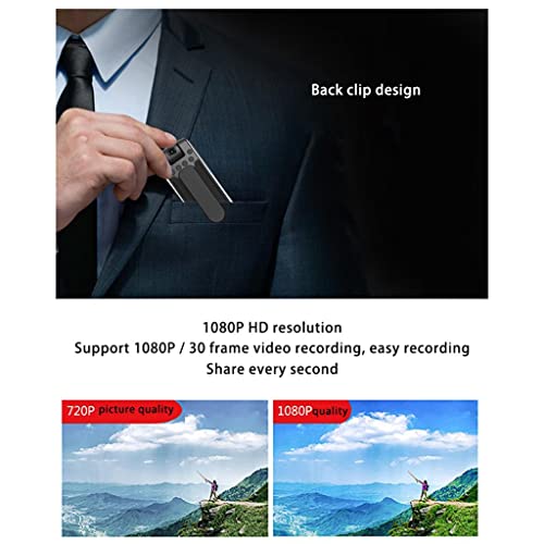 Fancyes Mini Câmera Full HD 1080P Portátil Mini Nanny Cam com Visão Noturna e Corpo de Volta Clipe W