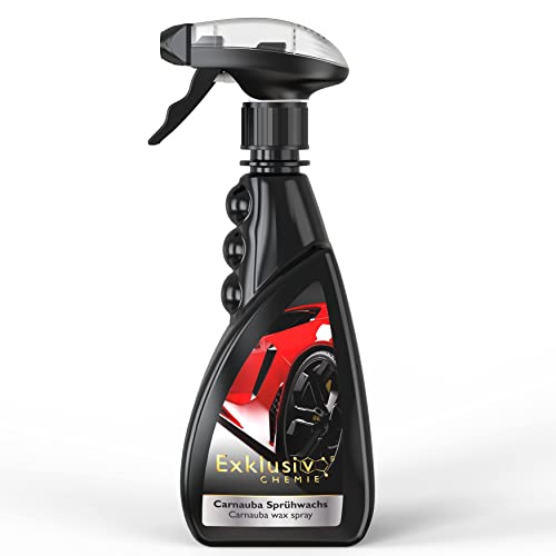 Exklusiv Chemie Cera en aerosol Carnauba | Cera en aerosol para automóviles | Abrillantador de coches para dar brillo y protección | Pulido de alto brillo | Sellador de cera para automóviles | 500 ml