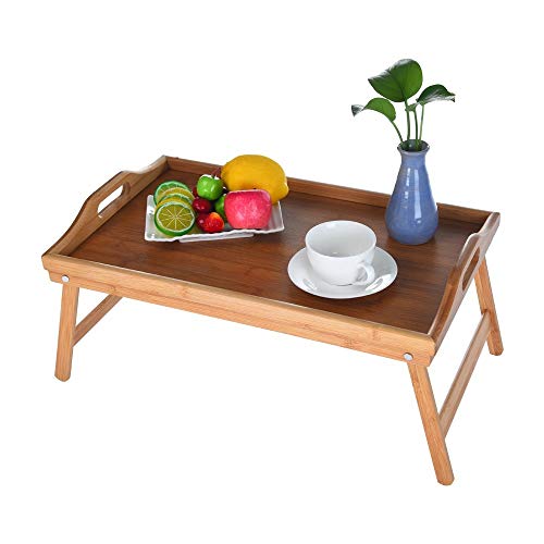 Laptop Desk,Breakfast Tray Bed Tray Table with Folding Legs,Bed Table, Serving Tray for Eating Reading with Handles