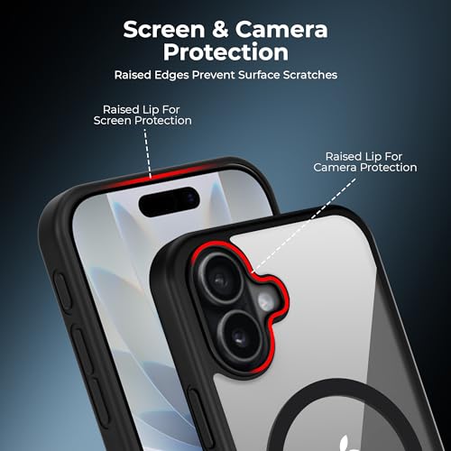Image of A rtistque Clear Back Cover Case for iPhone 17 | Mag-Safe| Acrylic | Shockproof TPU Protective Design | iPhone 17 Back Cover Transparent - Black Bumper