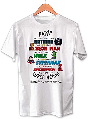Camiseta Manga Corta Dia del Padre miniheroes Vengadores (XXL)