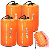Zmoon Emergency Sleeping Bag Survival Bag, Portable Waterproof Thermal Bivy Sacks,Bivvy Bags,Camping Mylar Sleeping Bag Survival Gear Emergency Blankets Survival Shelter (Orange Pack of 4)