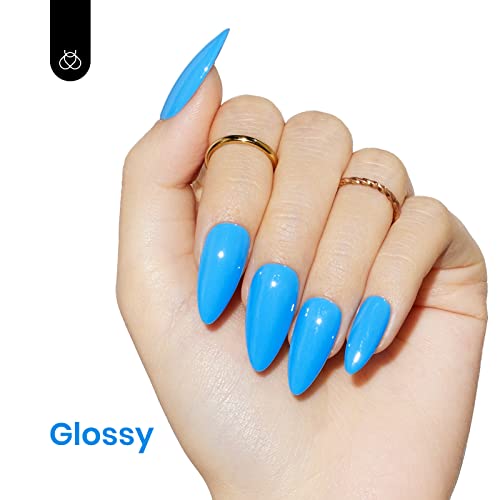 Image of Beetles Blue Gel Polish, 15ML Bright Blue Gel Nail Polish, Soak Off Summer Nails Art Manicure Salon Home DIY Design Uv Nails Lamp Needed