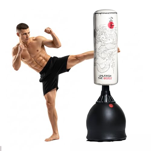 Gallant 5.5 Feet Free Standing Punching Bag– Heavy Duty Boxing Bag for Adults Kickboxing, Mixed Martial Arts, Muay Thai, Martial Arts Training Equipment with Durable Pedestal Stand, Indoor Outdoor Use