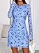 PRETTYGARDEN Women's 2026 Fall Fashion Floral Long Sleeve Mini Dress Mesh Bodycon Short Party Date Night Going Out Dresses (Floral Light Blue,Small)