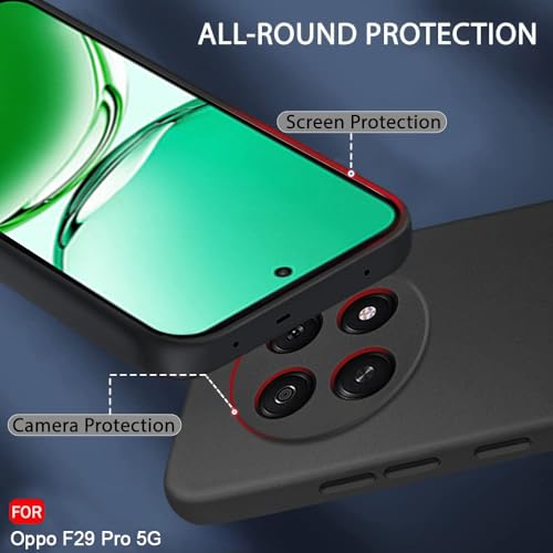 Image of TheGiftKart Sleek Back Cover Case for Oppo F29 Pro 5G | Slim Fit Protective Design | Ultra Matte Finish | Camera Protection Bump | Soft Silicon Back Cover Case for Oppo F29 Pro 5G (Silicone, Black) | Slim Fit