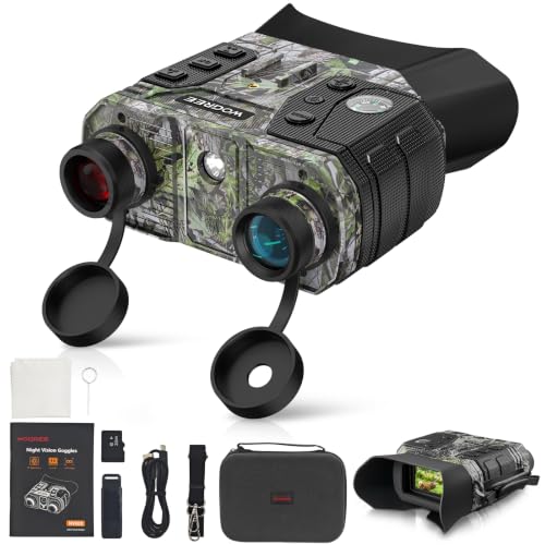 Image of Night Vision Goggles, 4K Night Vision Binoculars for Adults, 36MP, 1300FT Range,8X Digital Zoom, 5000mAh Battery, Flashlight & Compass, Infrared Vision, 32GB Card, for Camping & Hiking