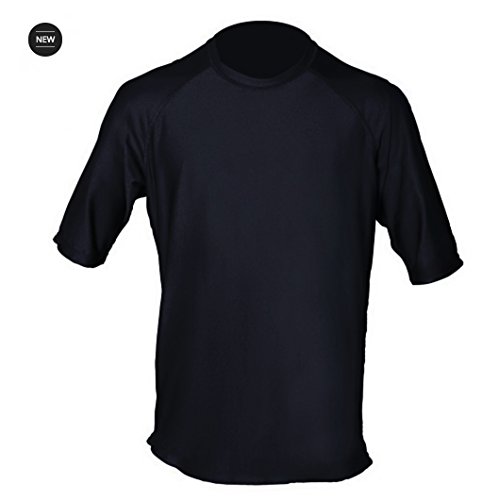 Loose Fit Swim Shirts for Men - Short Sleeve UV 50 + Sun Protection Swimwear - Play in The Sun All Day with No Sunburn - The Softest Most Comfortable Swimming Clothing (Black, 4XL)