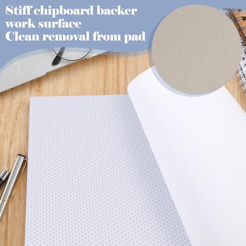 MotiMind Bloco de papel gráfico isométrico de 50 folhas 21,6 cm x 28 cm de papel isométrico e blocos