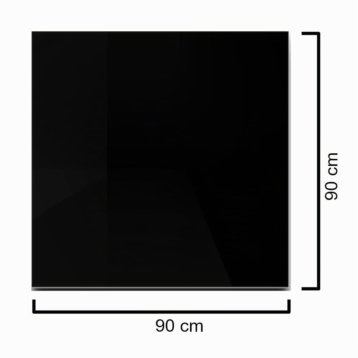 Euro Tische Glasplatte für Kaminofen und Tischplatte in 90x90cm Facettenschliff, Schutzplatte mit 6mm ESG Sicherheitsglas, Funkenschutzplatte, Glasboden für Kamin (Schwarz)