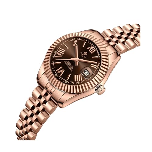 Image of Carlton London Harper Women Analog Watch, Round Dial, Stainless Steel Strap, Quartz Movement, Rose Gold Finish, 30M Water Resistant |