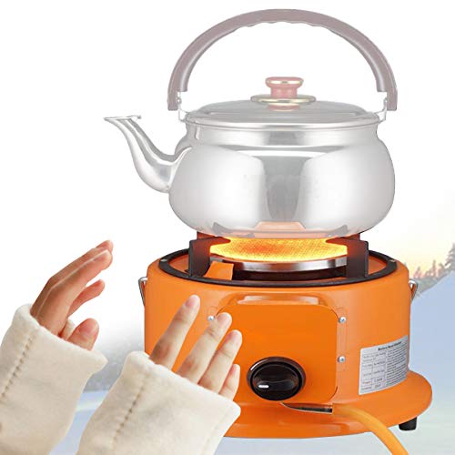 SCXLF Cocina Cartucho Gas para Acampar, Mini Carpas Calefacción Estufa, Encendido Automático, Estufa Portátil con Regulador Ajustable de Alta Presión para Pesca Mochilero BBQ Invierno,Gas licuado