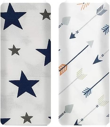 Bright Décor Blanket for New Born Baby Girl Love Pure Cotton Muslin Baby Swaddle Blanket, Wrap Cloth Cotton Swaddle for Newborn Baby Cotton Swaddle Blanket-Pack of 2 with Size 120X120 CM - Way to Sky
