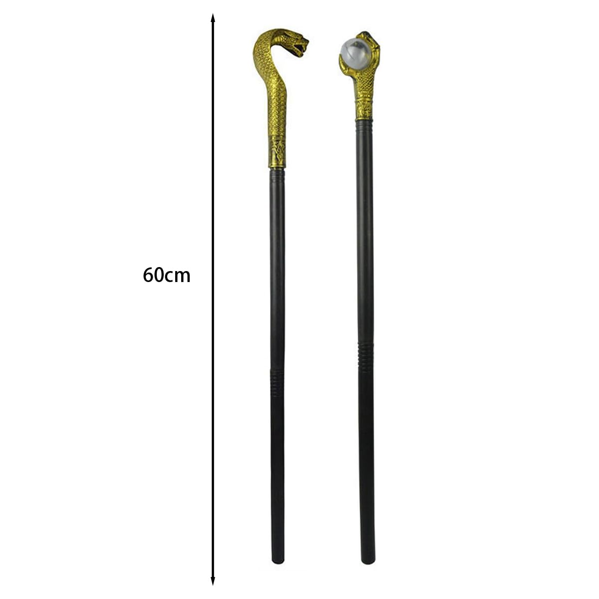 2 Pezzi Canna Egiziana Scettro Egiziano con Testa di Serpente Dorato e Scettro con Artiglio Dorato Scettro Egiziano per Halloween Giochi di Ruolo Tema Costume Accessori di Carnevale