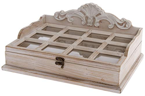 elbmöbel Joyero con tapa de cristal, color beige Cover